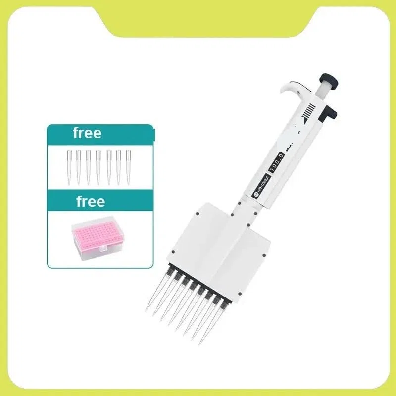 Micropipeta, Pipeta multicanal Equipo de laboratorio Manual Micropipeta digital ajustable 8 canales 12(8 Channels 5-50ul)