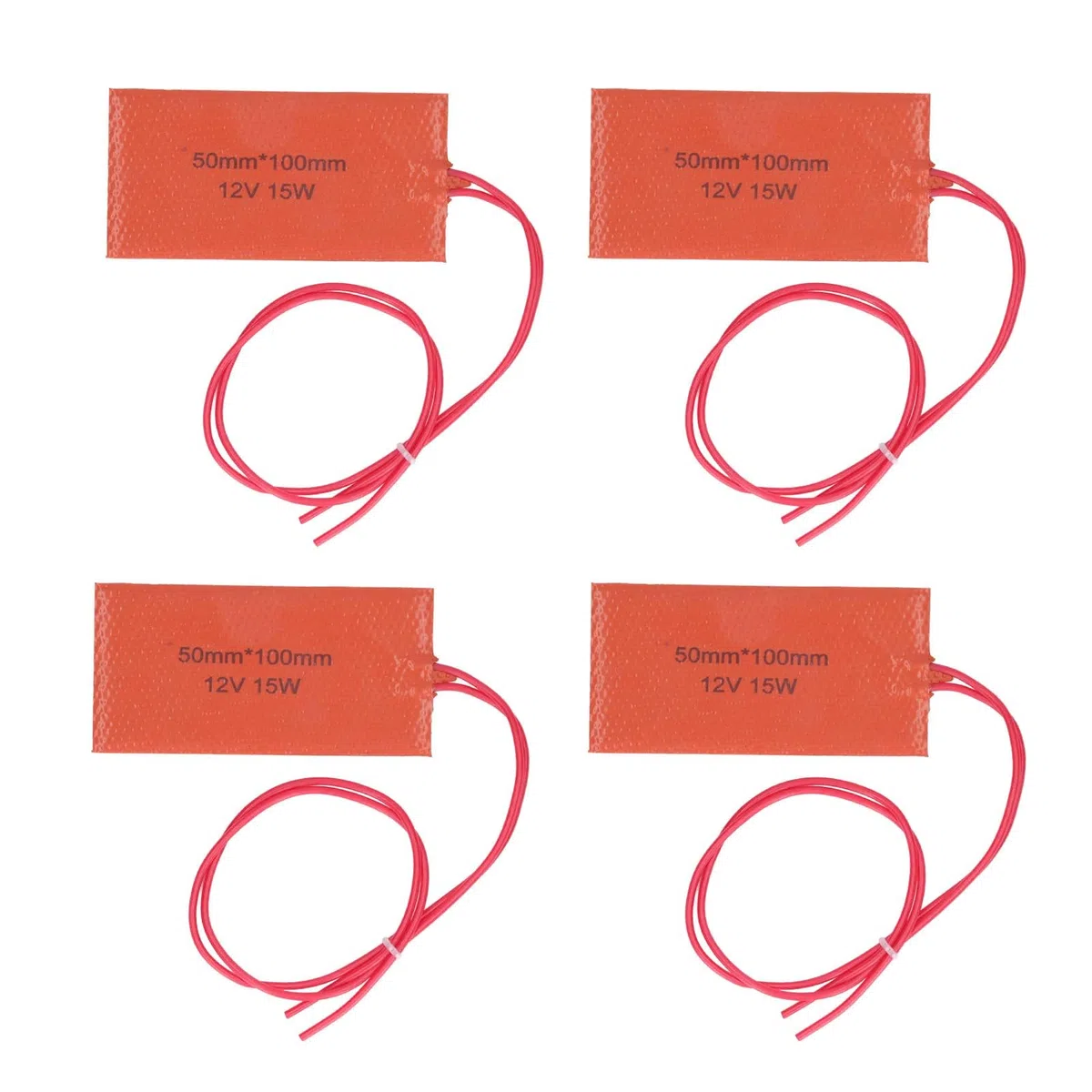 4 Uds Almohadilla Calefactora de Silicona Flexible 12V 15W, Manta Eléctrica de Goma de Silicona para Tambor de Aceite, Tuberías y Equipos Industriales, Mantenimiento de Temperatura