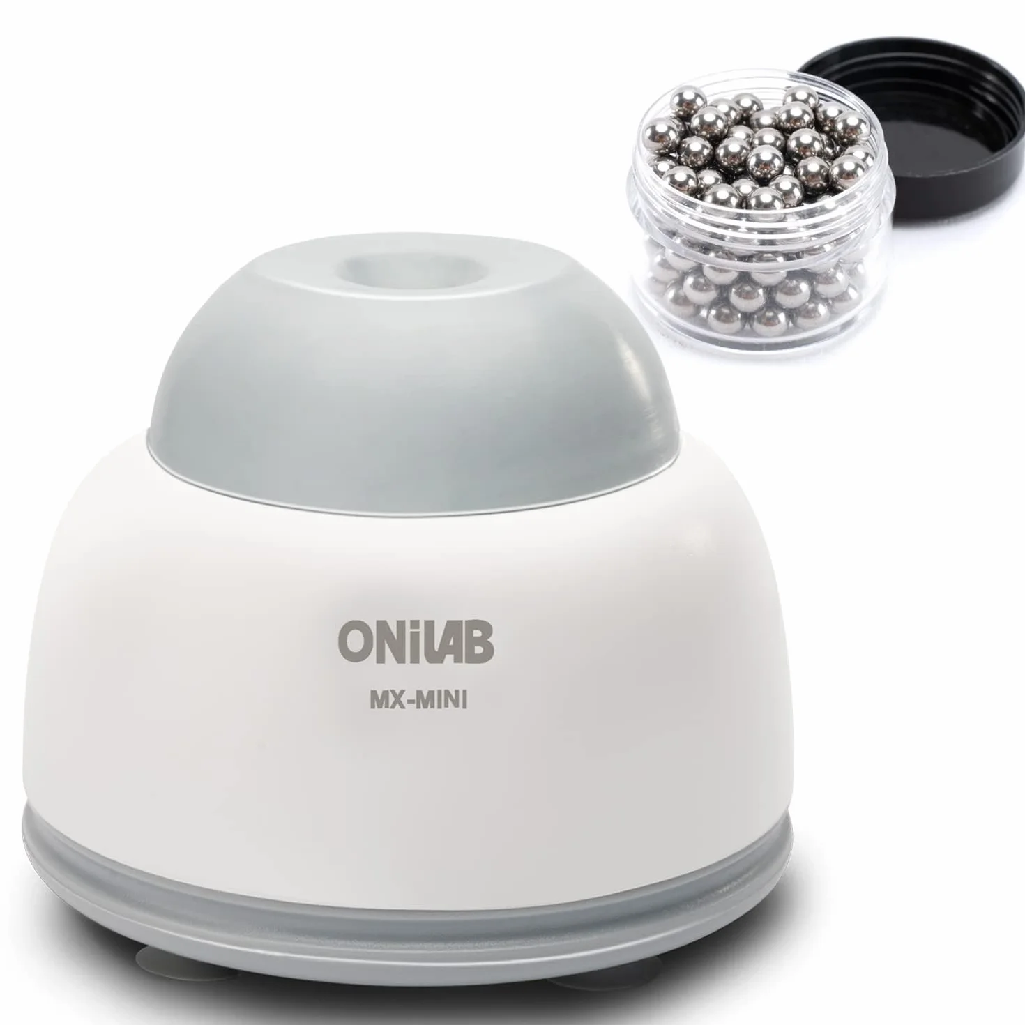 ONiLAB Mini mezclador de vórtice con función táctil, mezcla de laboratorio, esmalte de uñas, adhesivos de pestañas y pinturas acrílicas, vórtice de laboratorio para tubos, incluye 120 bolas de mezcla