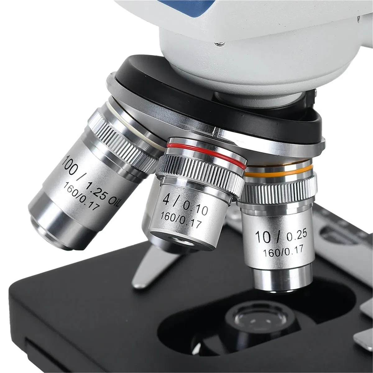 Microscopio Digital, Microscopio biológico Compuesto Profesional 40X-1600X con luz Ajustable, mecánico, XY, Platina 3D for Laboratorio de Ciencias médicas educativas