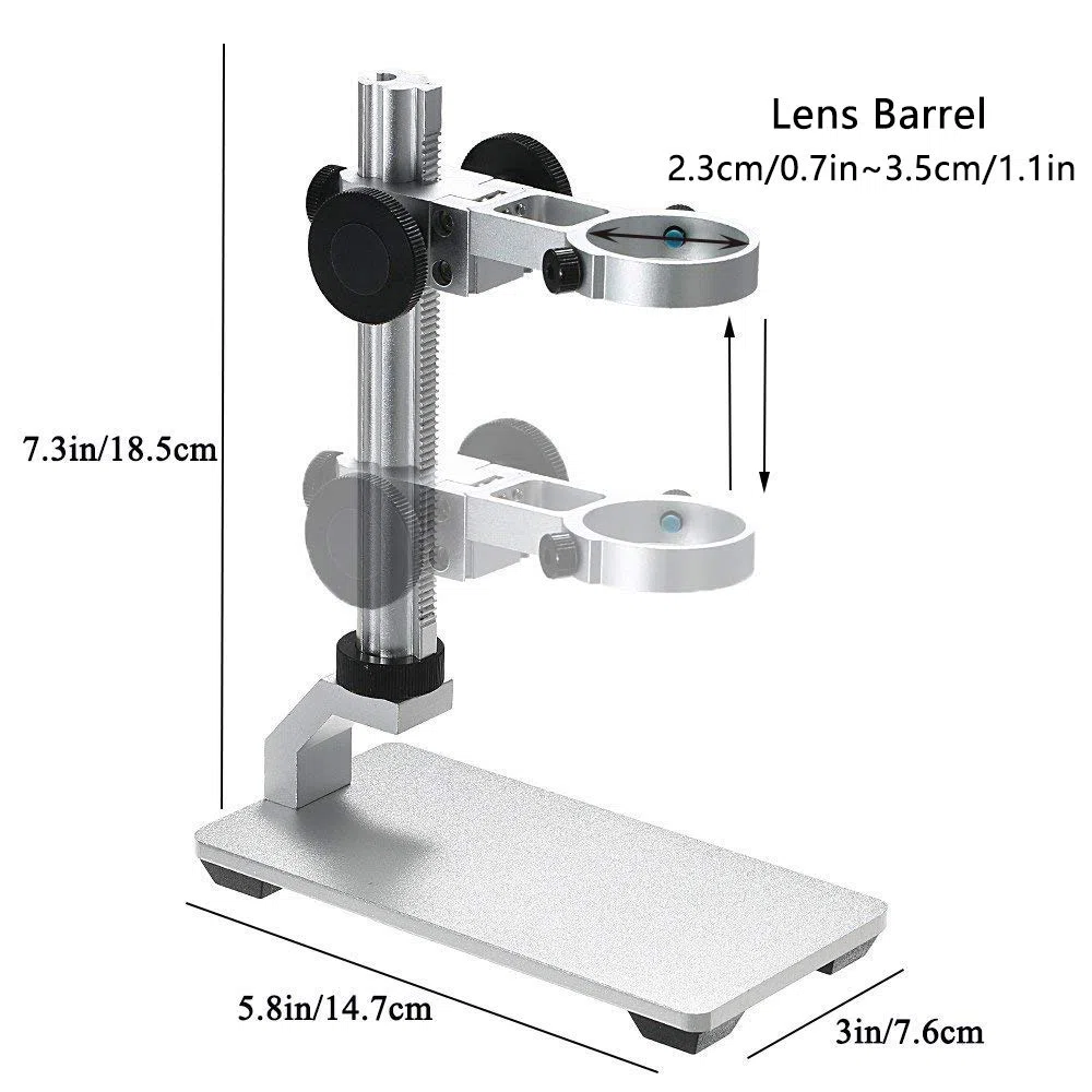 Soporte de aleación de Aluminio para microscopio Digital USB/Wi-Fi, Montaje de Metal de diámetro Universal con Estuche de Transporte para microscopio