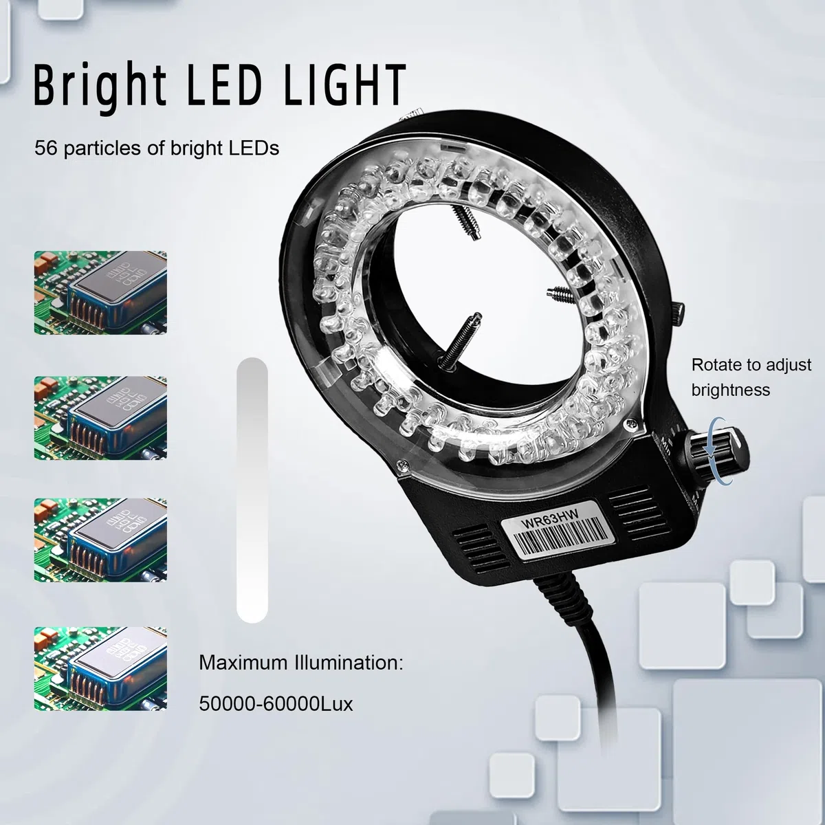 Microscopio Digital, 13MP 1080P HDMI Tipo-C/USB Cámara de Vídeo Industrial para Microscopios, Objetivo con Montura C y Zoom 150X, Soporte Plegable, Luz LED
