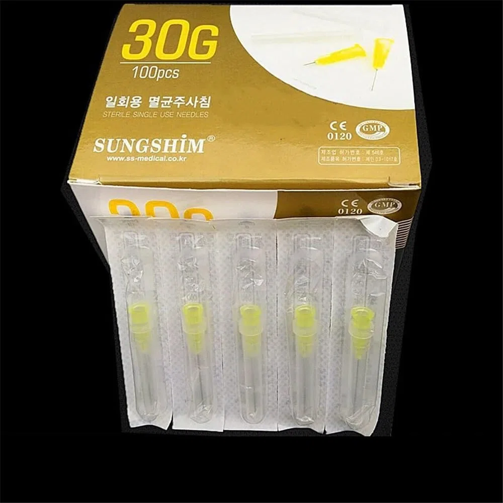 Cristalería de Laboratorio Agujas pequeñas 30G * 4 mm, 30G * 13 mm, 30G * 25 mm Agujas ultrafinas(30Gx4mm - 50pcs)