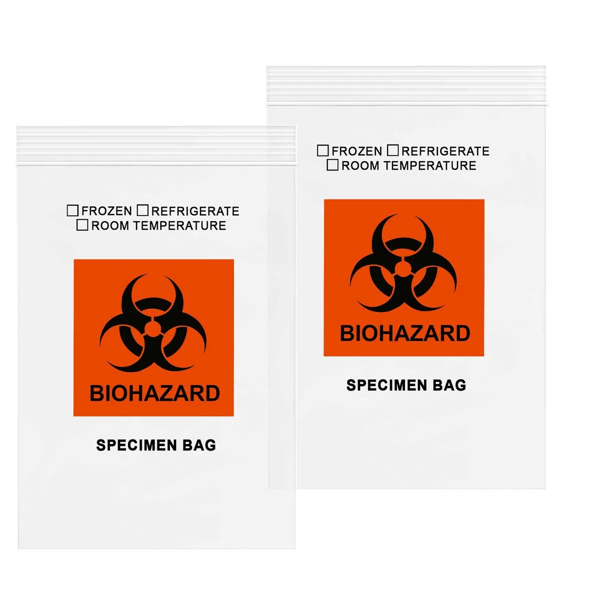 GPI - 100 bolsas con cremallera para muestras de riesgo biológico con bolsa, 2 mm de grosor, para muestras de laboratorio o centro de atención médica.