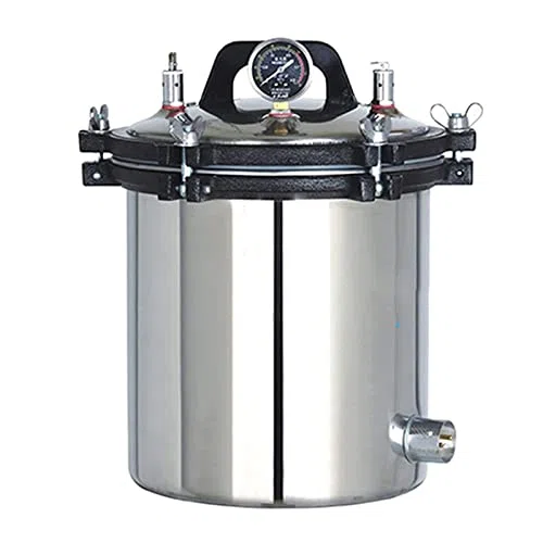Máquina esterilizadora autoclave, equipo portátil de laboratorio de vapor a presión con construcción de acero inoxidable, prevención vertical de quemaduras secas y tres válvulas