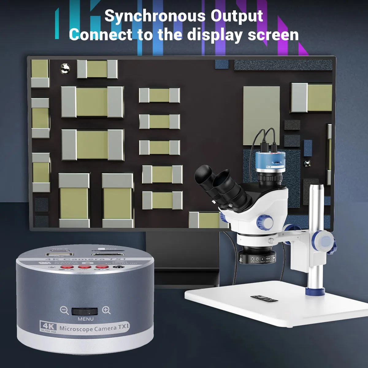 Cámara Microscópica 4K con Sensor IMX678 y Lente de 1/1,8 Pulgadas para Laboratorio Microscopio Digital Cámara de Vídeo y Fotografía con Salida Dual UE