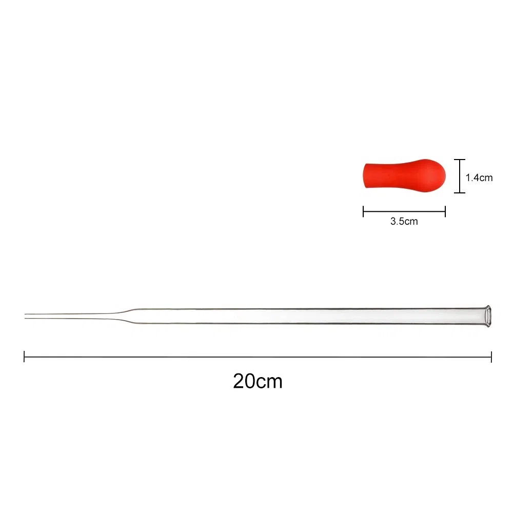 stonylab Pipetas de Goteo de Vidrio, Vidrio de Borosilicato Grueso, Pipetas de Transferencia de Líquido No Graduadas de 3 ml con Tapones de Goma Rojos, para Química de Laboratorio, Juego de 10