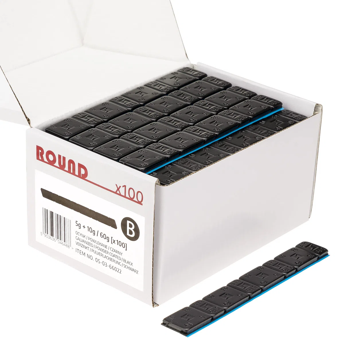 Stix Pesos adhesivos Rounded Slim 1600 unidades 5 g + 10 g 200 tiras de 60 g negro con recubrimiento de polvo galvanizado 3,5 mm para llantas de aleación de 12 kg