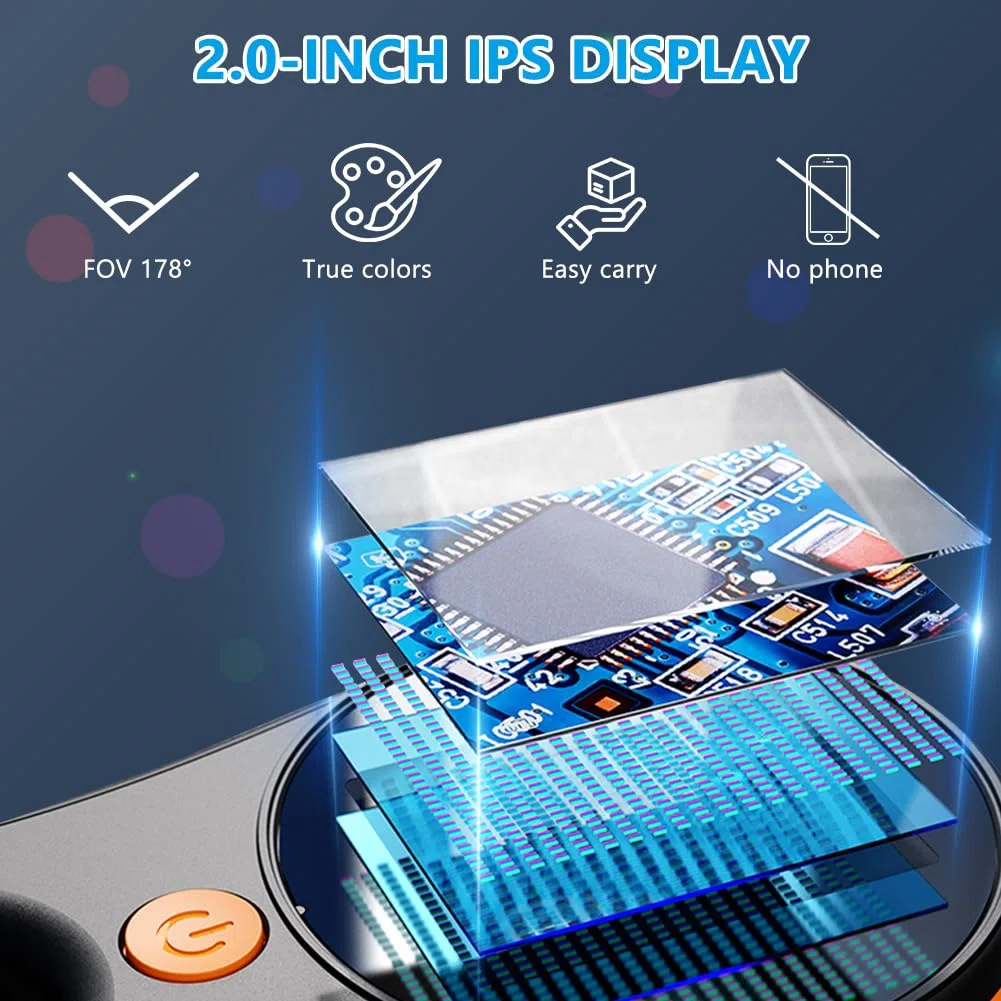 Microscopio para Niños,500 X Microscopio Portátil,Pantalla IPS de 2.0'' con 8 Luces LED Ajustables,Recargable con Grabación de Fotos y Videos,Regalo para Navidad,Año Nuevo,Cumpleaños
