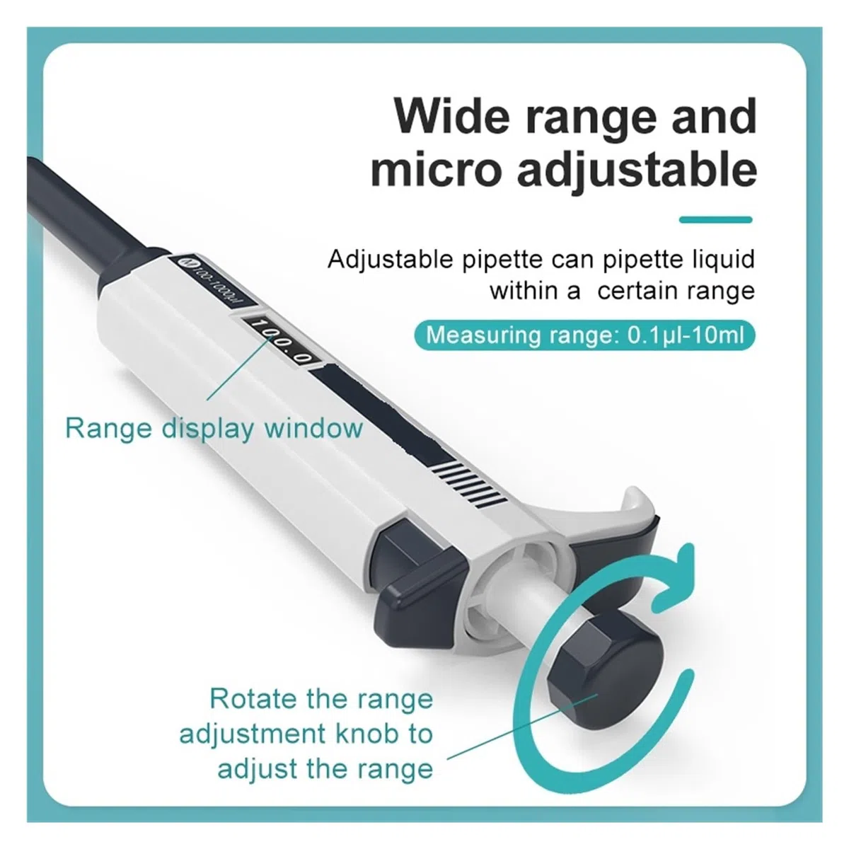 Micropipeta, pipeta automática de laboratorio, pipeta de plástico ajustable digital, equipo de laboratorio de química con puntas de pipeta(0.1-2.5ul)