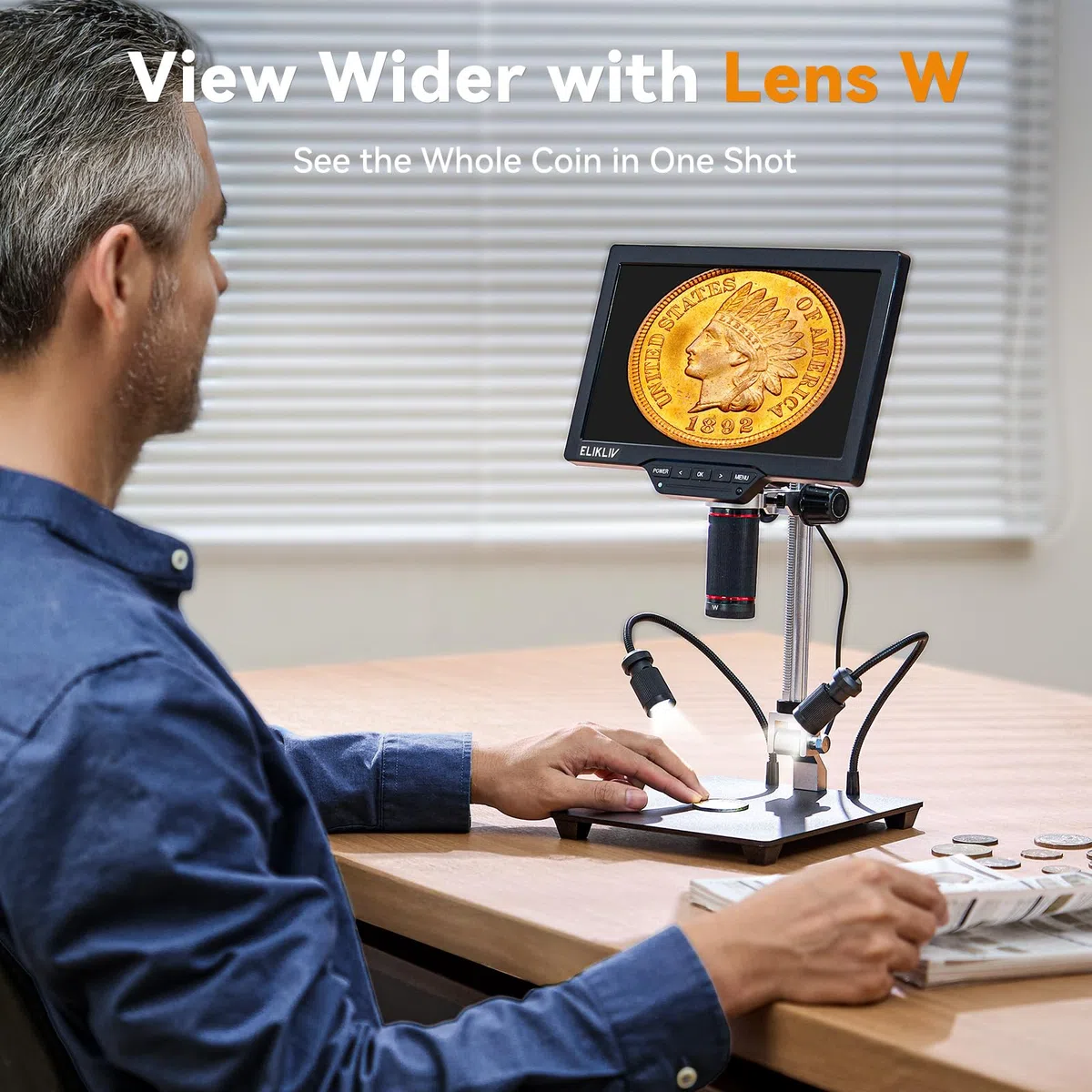Elikliv Microscopio Digital 4K para Soldadura: TL301 MAX con 3 Lentes Magnéticas, Pantalla IPS de 10,1", Luces Laterales, Soporte de 10", Compatible con PC/TV, 64 GB