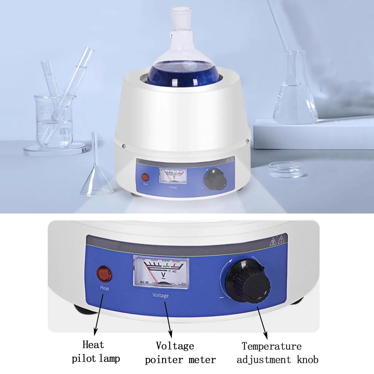 La temperatura de calentamiento de la manga de calefacción eléctrica del matraz de fondo redondo de la herramienta de laboratorio puede alcanzar 380 ℃. (100ml)