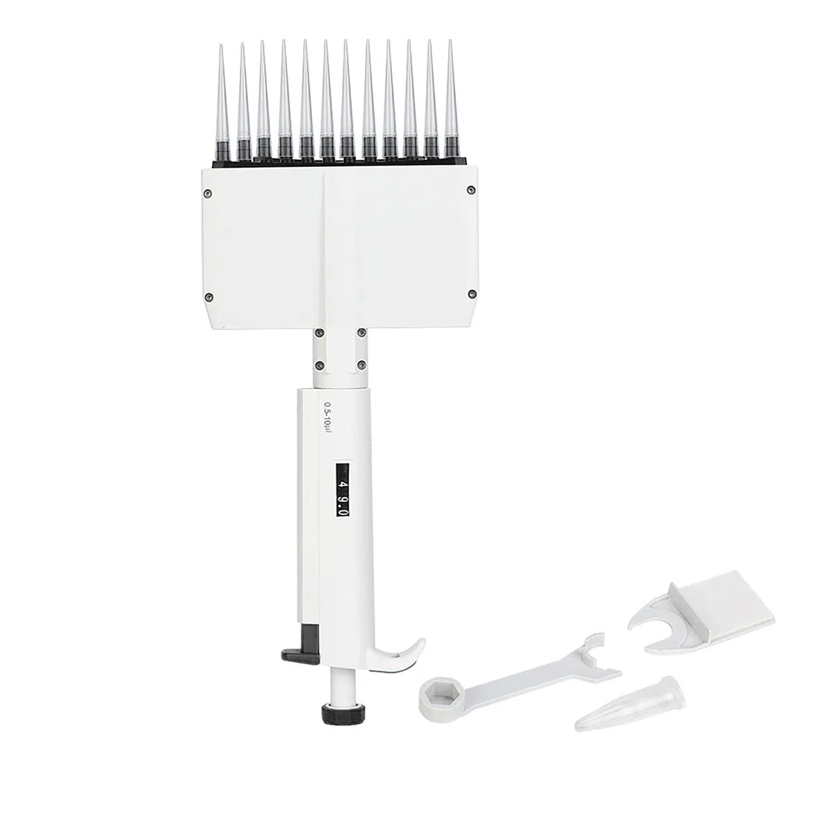 Fafeicy Pipeta Multicanal Ajustable, Plástico, Calibración Precisa para Transferencia de Microlíquidos, Ventana Digital Transparente, Uso en Laboratorio para Trazas de Líquidos y Muestreo