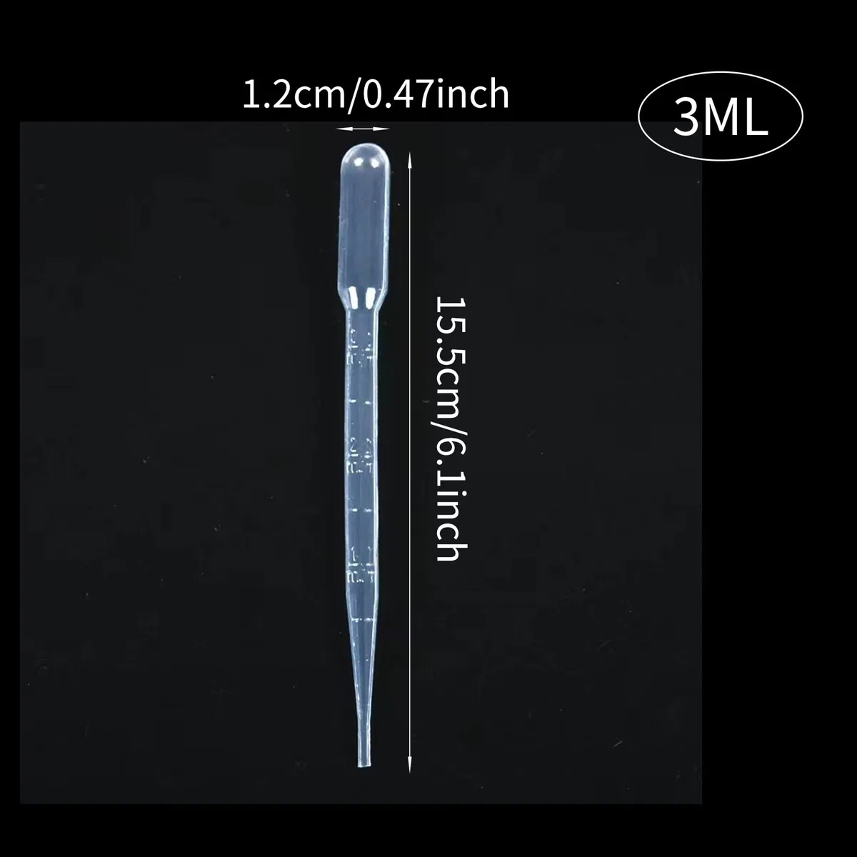 200 Piezas 3ml Pipetas con Escala, Transparente Vpipetas Plastico, Pipeta para Laboratorio
