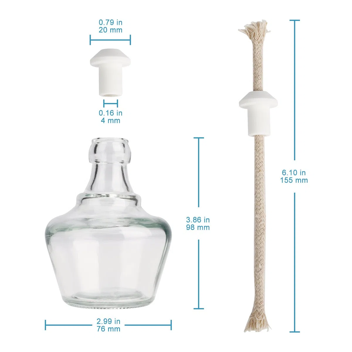 stonylab Lámpara de Alcohol, Paquete de 2 Quemadores de Bunsen de Vidrio de 150 ml Estilo Clásico Equipo de Calentamiento a Baja Temperatura para Uso en Laboratorios, No Incluye Alcohol