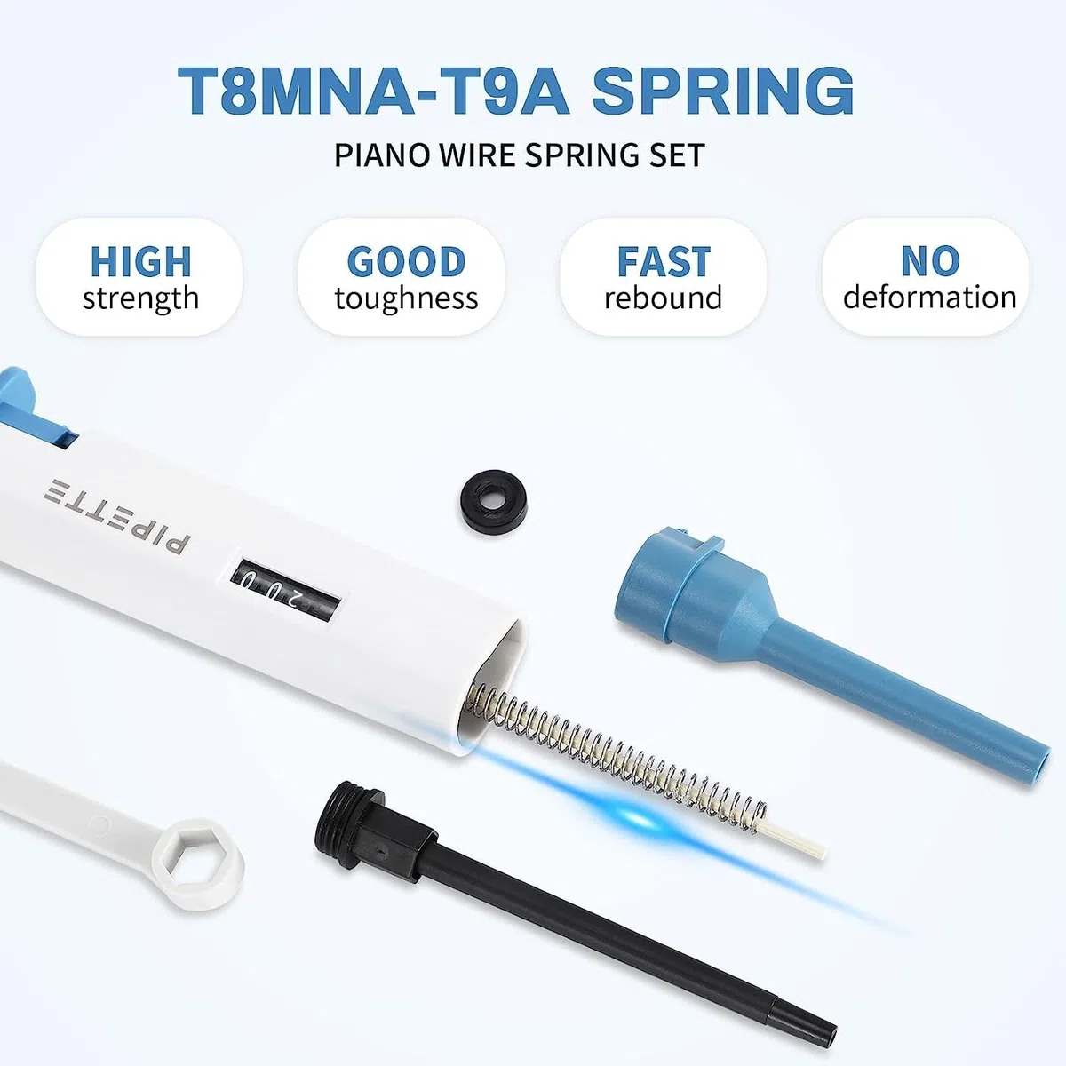 BAOSHISHAN Micropipeta Micro Pipeta de Laboratorio Pipetas Monocanal Ajustable Esterilizable en Autoclave(20-200μl) con 200 Puntas de Pipeta