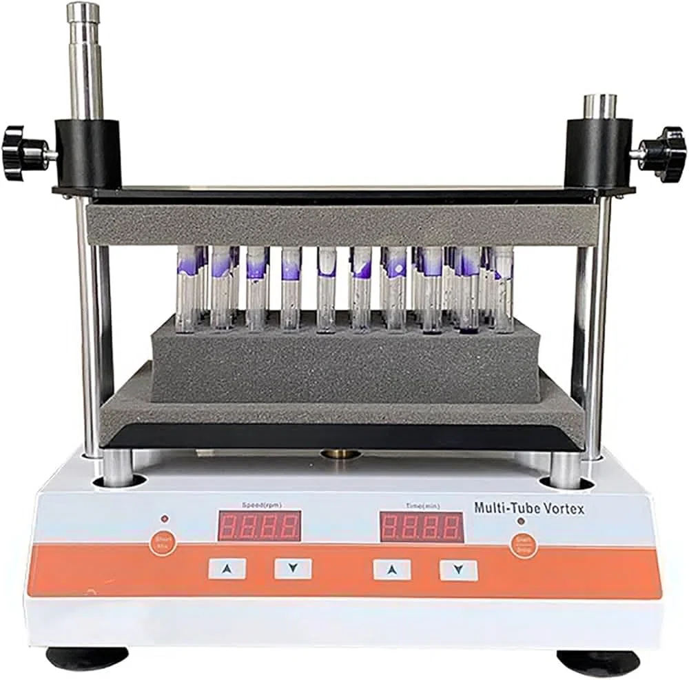 Vortex - Mezclador digital multitubo con pantalla LCD para mezclar muestras científicas, equipo de laboratorio para mezclas y soluciones homogéneas