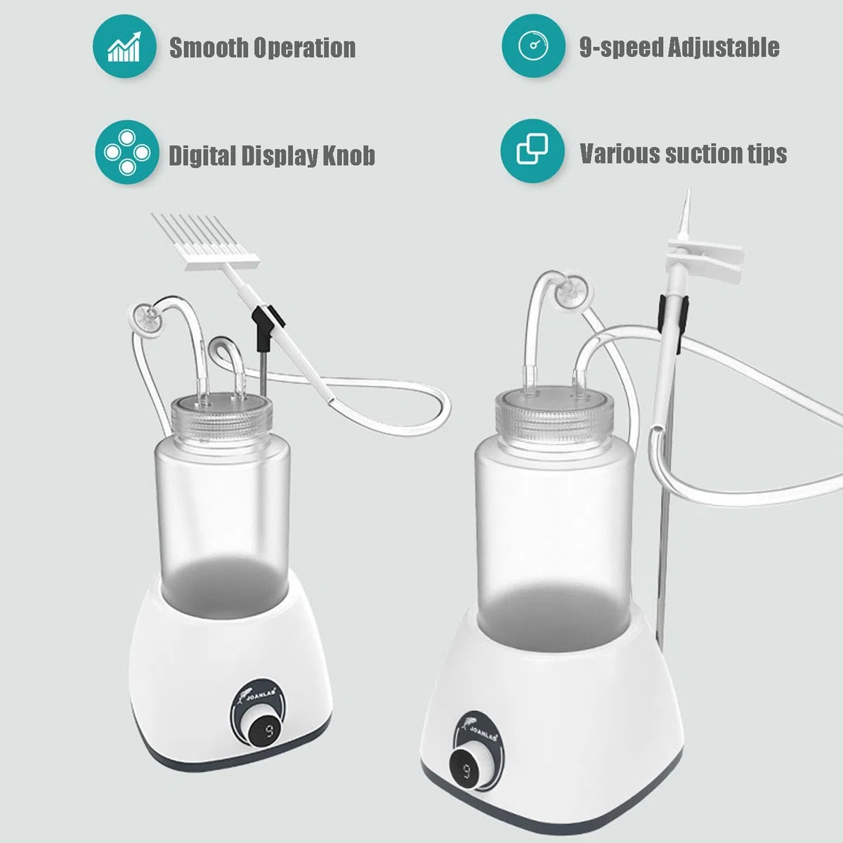 Pipeta de vacío pequeña de 1 litro, cabezal de aspiración de 8 canales, reciclador de líquidos ajustable de 9 velocidades para uso en laboratorio