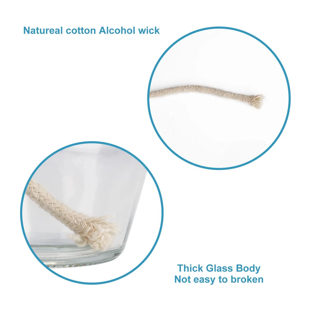 stonylab Lámpara de Alcohol, Paquete de 2 Quemadores de Bunsen de Vidrio de 150 ml Estilo Clásico Equipo de Calentamiento a Baja Temperatura para Uso en Laboratorios, No Incluye Alcohol