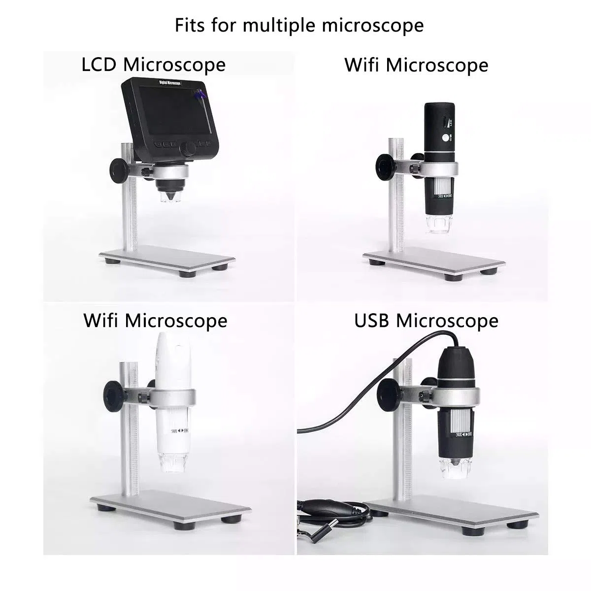 Soporte de aleación de Aluminio para microscopio Digital USB/Wi-Fi, Montaje de Metal de diámetro Universal con Estuche de Transporte para microscopio