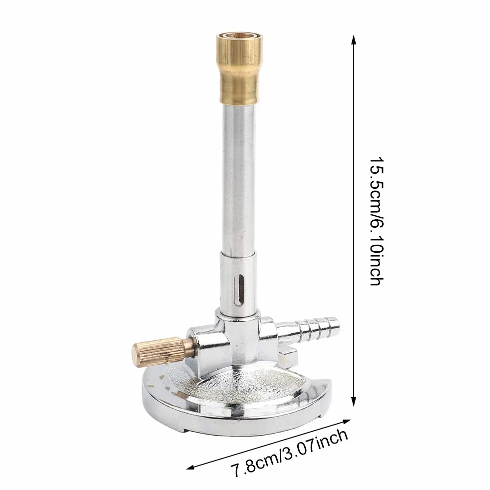 Mechero Bunsen de un solo tubo, 1 pieza de micro materiales metálicos Mechero Bunsen de gas duradero Equipo de calentamiento de laboratorio resistente al calor para gas de carbón embotellado, Mechero
