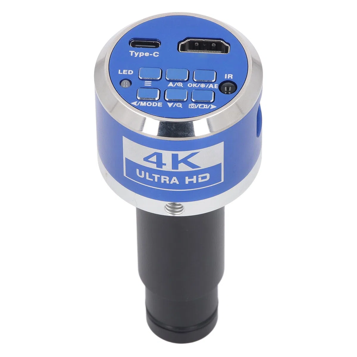 Cámara de Microscopio Digital 4K HD con Interfaz Multimedia Tipo C y Adaptador de Lente C Mount 0.5X para Uso Industrial Compatible con Trinoculares y Dispositivos con Salida TV