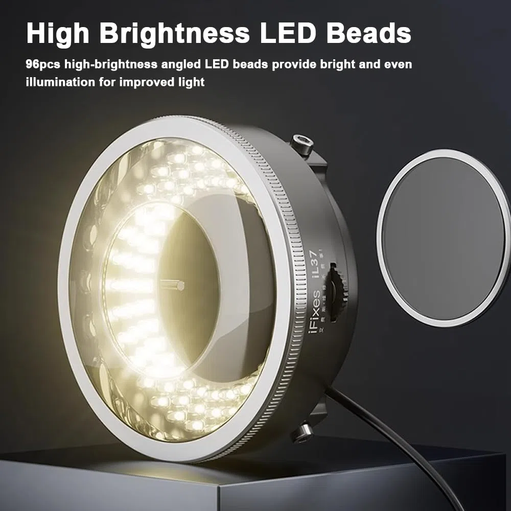 Anillo de luz LED polarizado para microscopio, 96 LED USB, anillo de microscopio, lámpara antirreflejos, fuente de luz para cámara digital industrial, teléfono, herramientas de reparación de