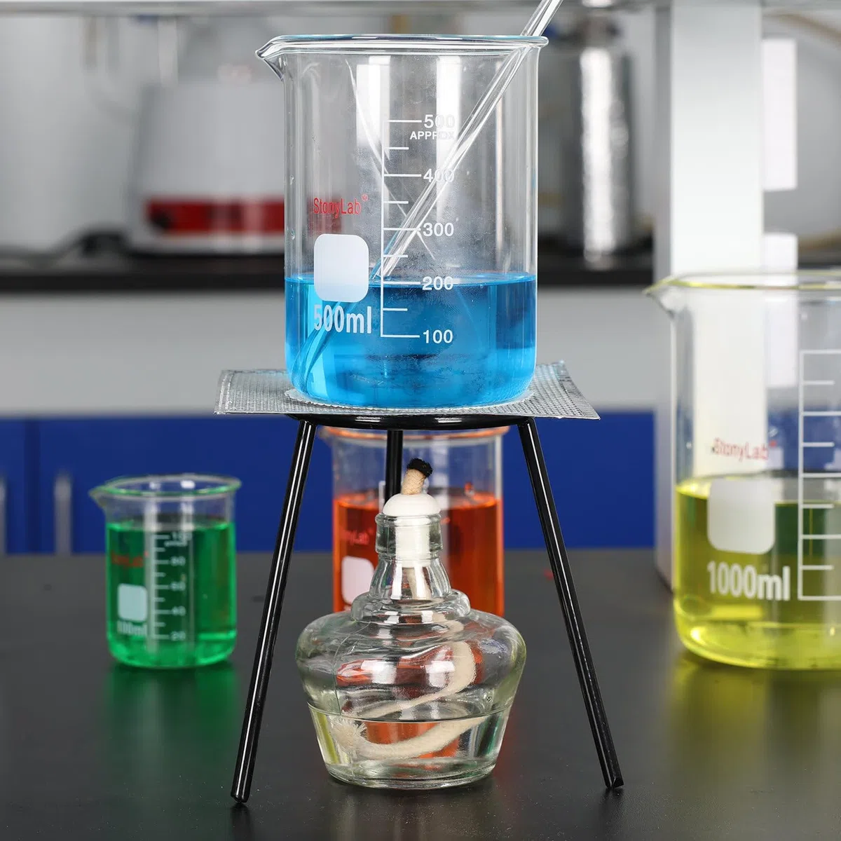 stonylab Lámpara de Alcohol, Paquete de 2 Quemadores de Bunsen de Vidrio de 150 ml Estilo Clásico Equipo de Calentamiento a Baja Temperatura para Uso en Laboratorios, No Incluye Alcohol
