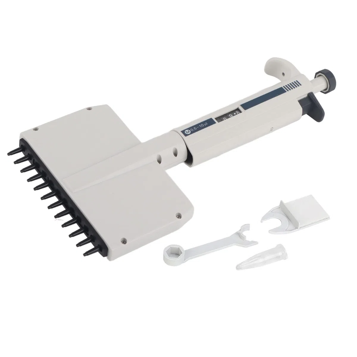 Fafeicy Pipeta Multicanal Ajustable, Plástico, Calibración Precisa para Transferencia de Microlíquidos, Ventana Digital Transparente, Uso en Laboratorio para Trazas de Líquidos y Muestreo