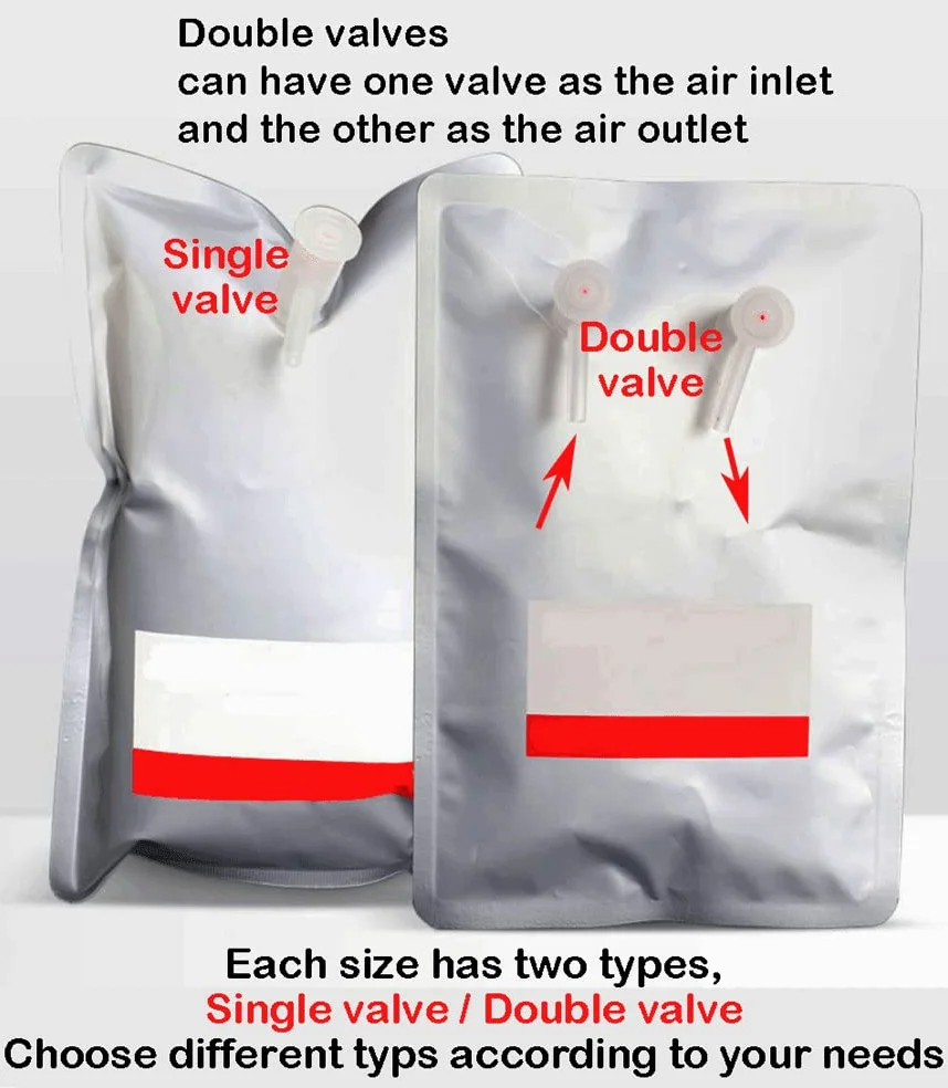 Bolsas de muestreo de gas con válvula - 5 unidades, 1 L a 30 L, de PTFE, for recolección y almacenamiento de aluminio, for uso industrial(1L Single)