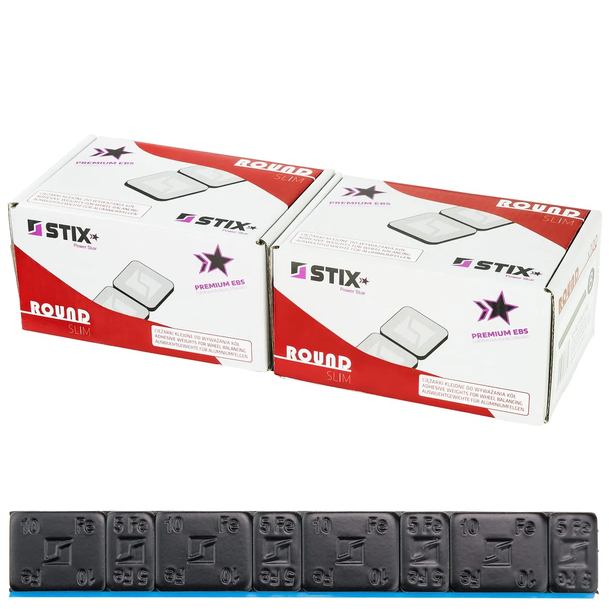 Stix Pesos adhesivos Rounded Slim 1600 unidades 5 g + 10 g 200 tiras de 60 g negro con recubrimiento de polvo galvanizado 3,5 mm para llantas de aleación de 12 kg