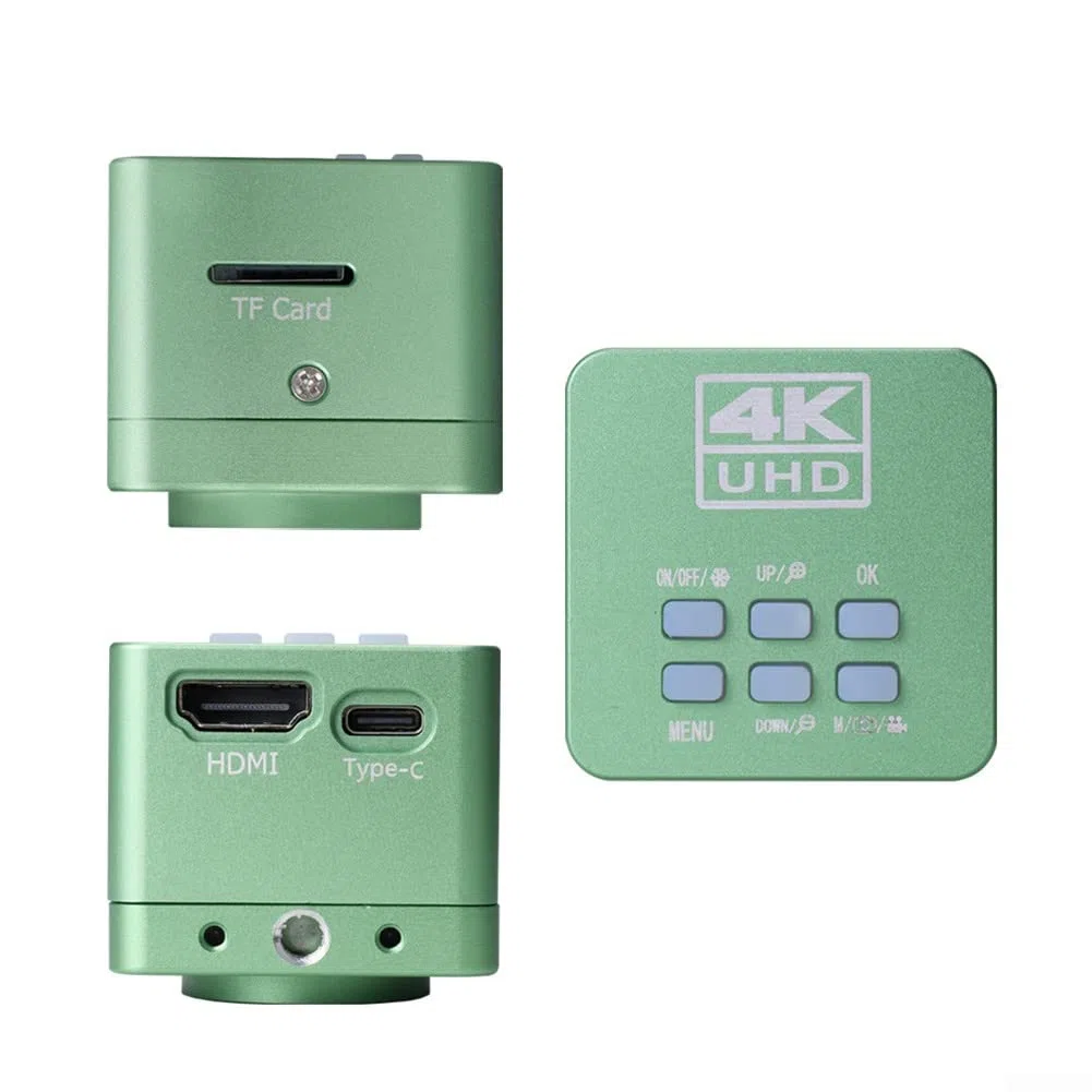 Cámara microscopio digital Ultra HD 4K 2160P USB -HD-MI, grabadora de video con mango de laboratorio industrial, sensor CMOS IMX334 CC 12 V, UE 220 V