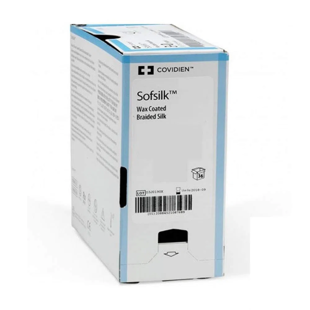 Sutura Seda Negra SOFSILK 3/0 BLK 19mm 3/8 75 cm-Caja 36 u