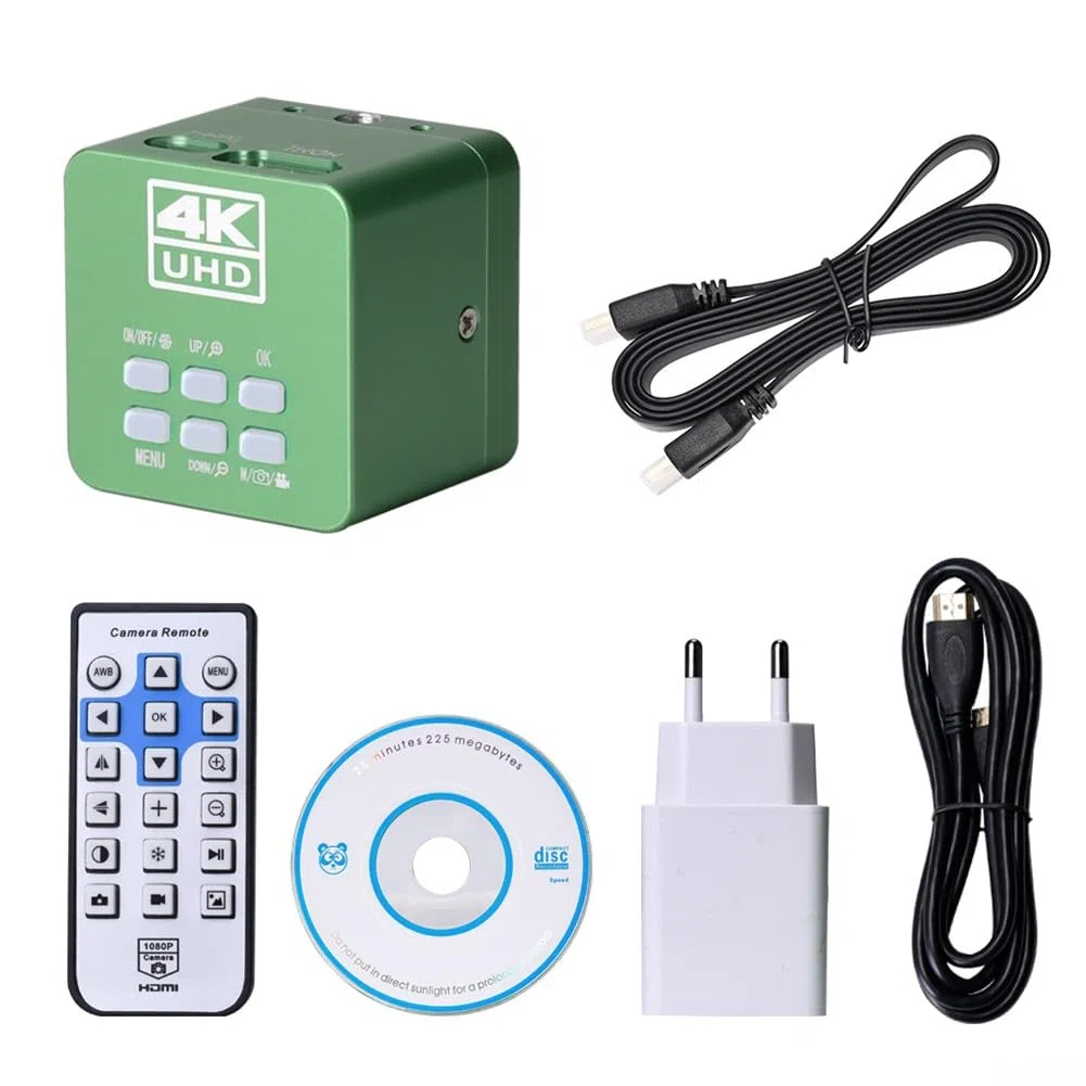 Cámara microscopio digital Ultra HD 4K 2160P USB -HD-MI, grabadora de video con mango de laboratorio industrial, sensor CMOS IMX334 CC 12 V, UE 220 V