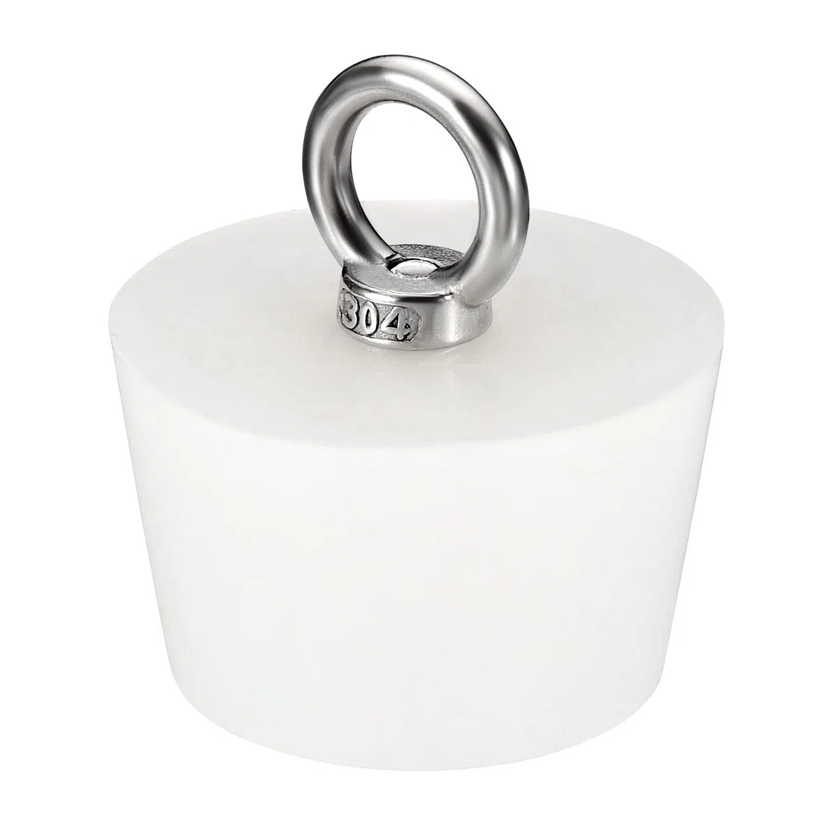 sourcing map 1Pcs Tapones de Goma Cónicos para Laboratorio, 51mm a 62mm Tapones de Goma Sólida con Anillo de Acero para Prueba Tubos, Agua Tubería, Drenaje Agujero, Blanco