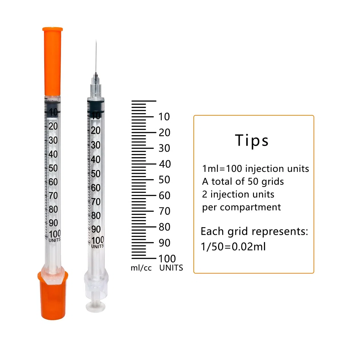 Paquete de 100 pipetas de plástico desechables de laboratorio de 1 ml/cc de 30 Ga (0,3 x 13 mm), selladas individualmente