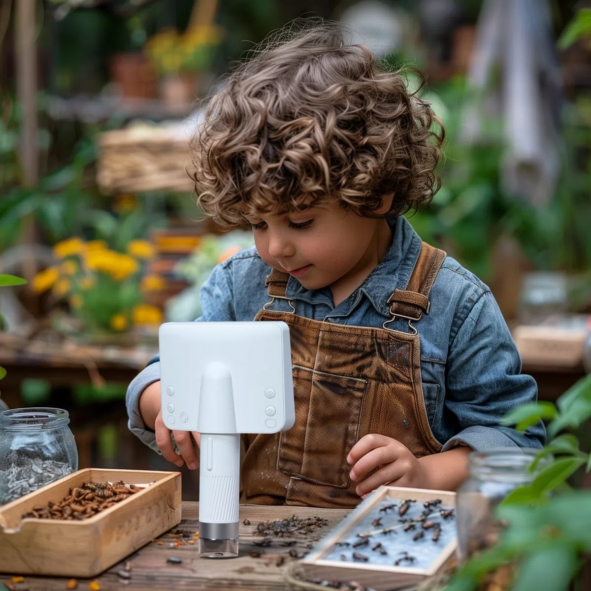 BEAVERLAB Microscopio para niños, microscopio Digital 1600X HD, microscopio para niños de 4 a 12 años, microscopio Digital con Pantalla IPS de 4 Pulgadas, microscopio para Android, iOS, computadora