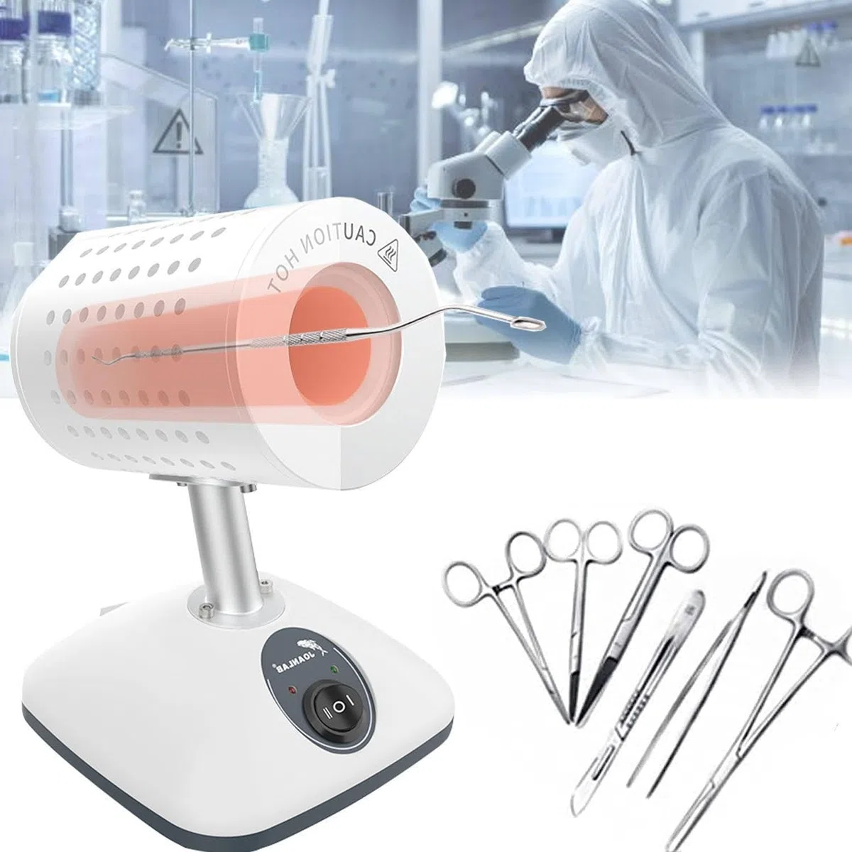 Autoclave de laboratorio eléctrico, esterilizador de bisturí infrarrojo, esterilizador de bucle de inoclación, 2 temperaturas disponibles 400 ℃/825 ℃, desinfección de alta temperatura, esterilizador