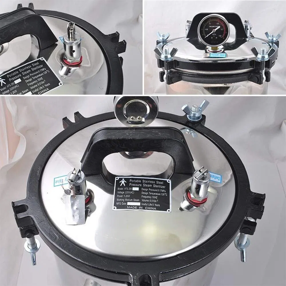 Equipo portátil del laboratorio del esterilizador de la autoclave del vapor 8L