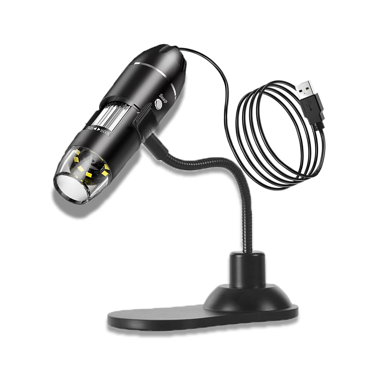 Microscopio Digital USB 1000X con LED Ajustable, Soporte Flexible y Cámara HD - Microscopio Portátil Profesional para Teléfono Móvil/PC, Niños, Industria, Laboratorio, Dermatoscopio