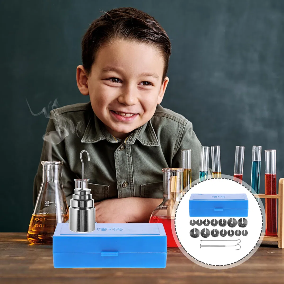 Housoutil 1 Unidades de Metal Ranura Código Lectura Pesos Ranurados Con Percha Labs Pesos Ranurados Pesos Métricos Juego de Pesos Ranurados de Laboratorio Con Gancho Acero Instrumento de Enseñanza
