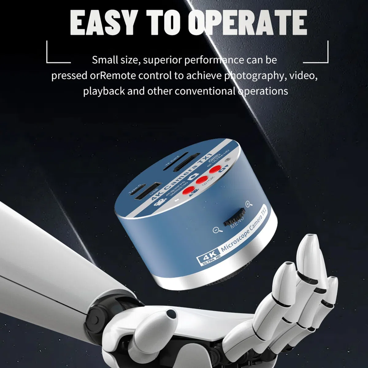 Cámara Microscópica 4K con Sensor IMX678 y Lente de 1/1,8 Pulgadas para Laboratorio Microscopio Digital Cámara de Vídeo y Fotografía con Salida Dual UE