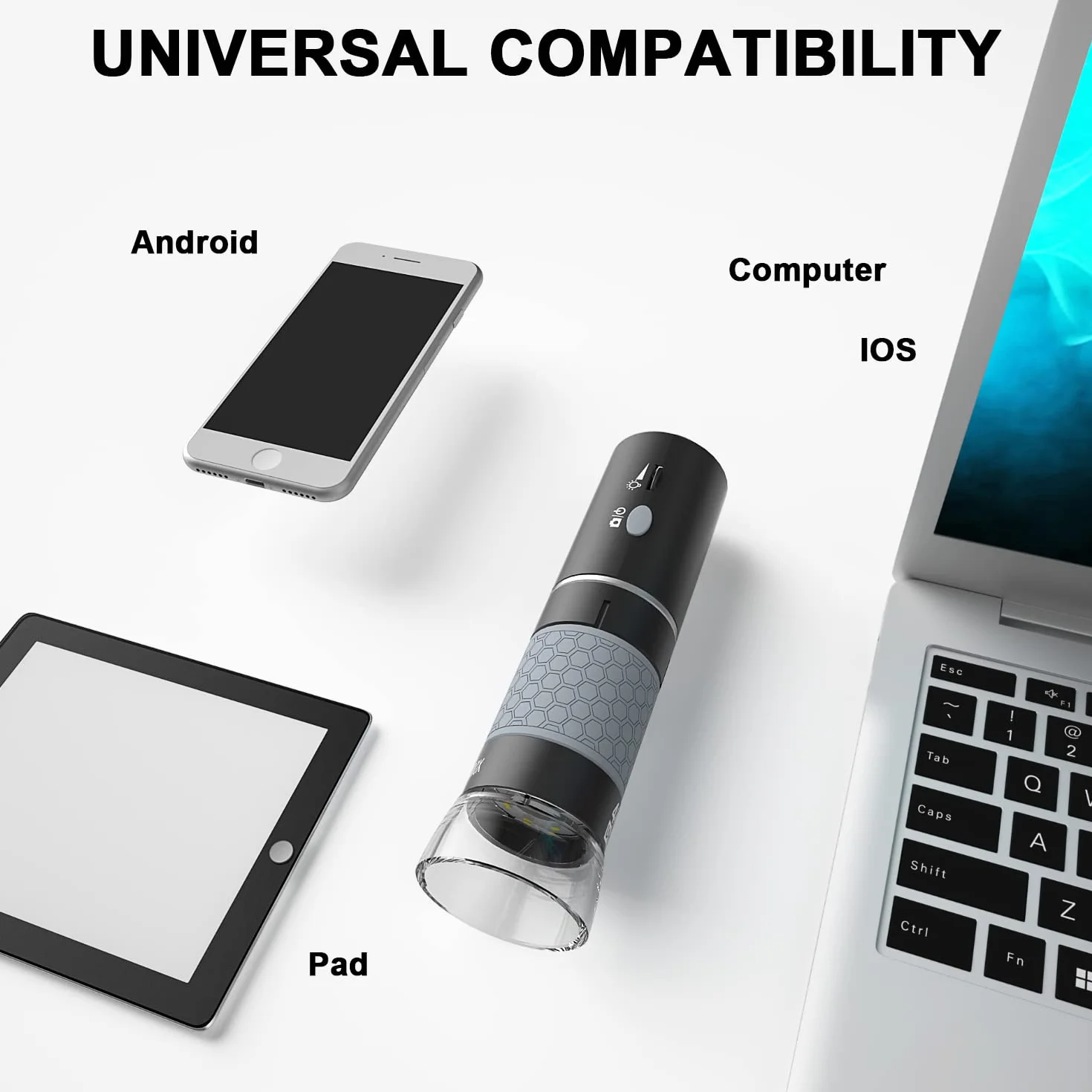 4K 3840x2160P Microscopio Digital Inalámbrico, Microscopio de Mano HD USB Cámara de Inspección Endoscopio 40x-1000x Aumento, Compatible con iPhone iPad Android Phone Tablet Windows Mac PC