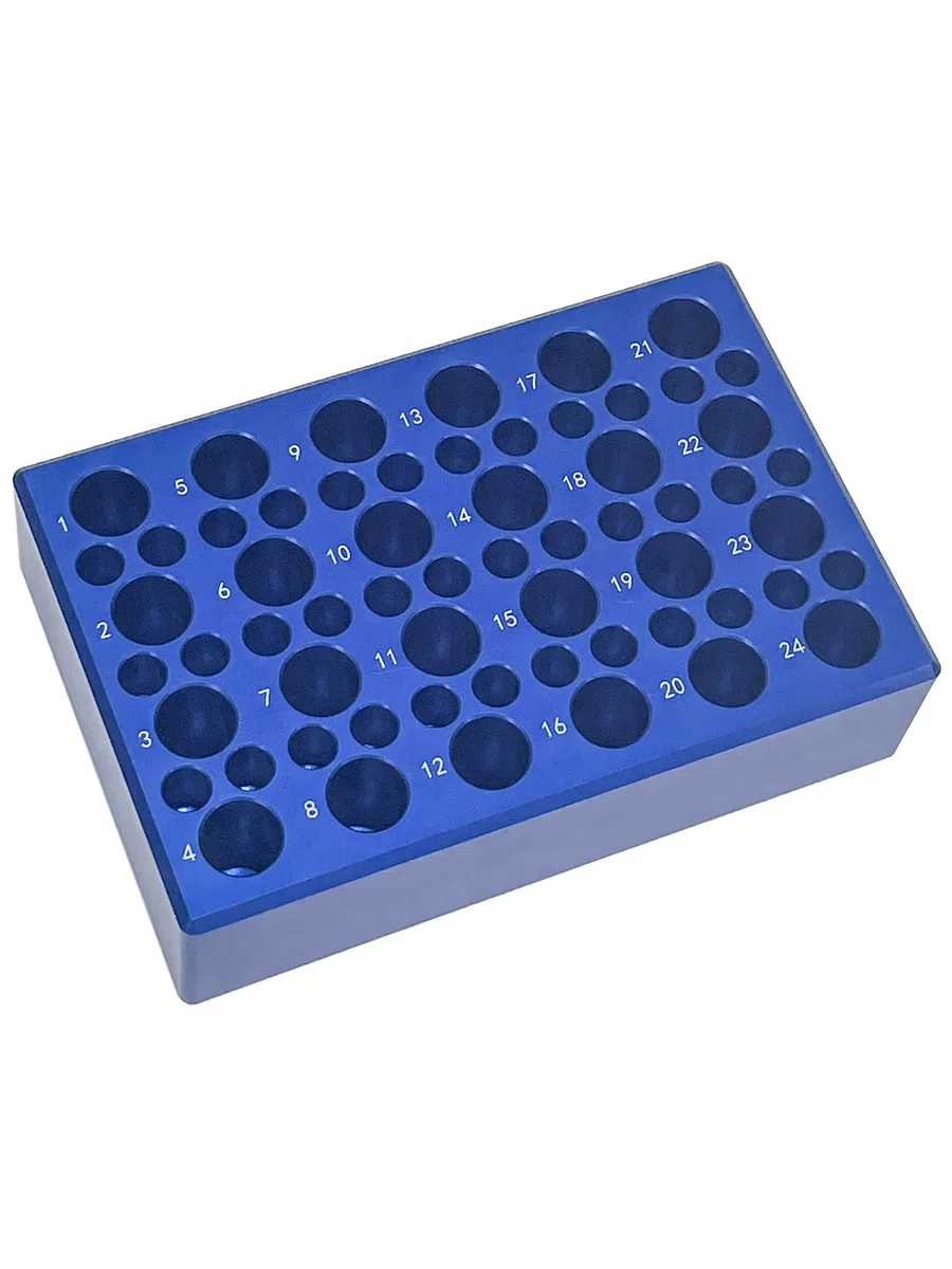 MUHWA Bloque de refrigeración de aluminio de 60 pozos, ajuste de 24 pozos para tubos de centrífuga de 1,5 ml, ajuste de 36 pozos para tubos PCR de 0,2 ml