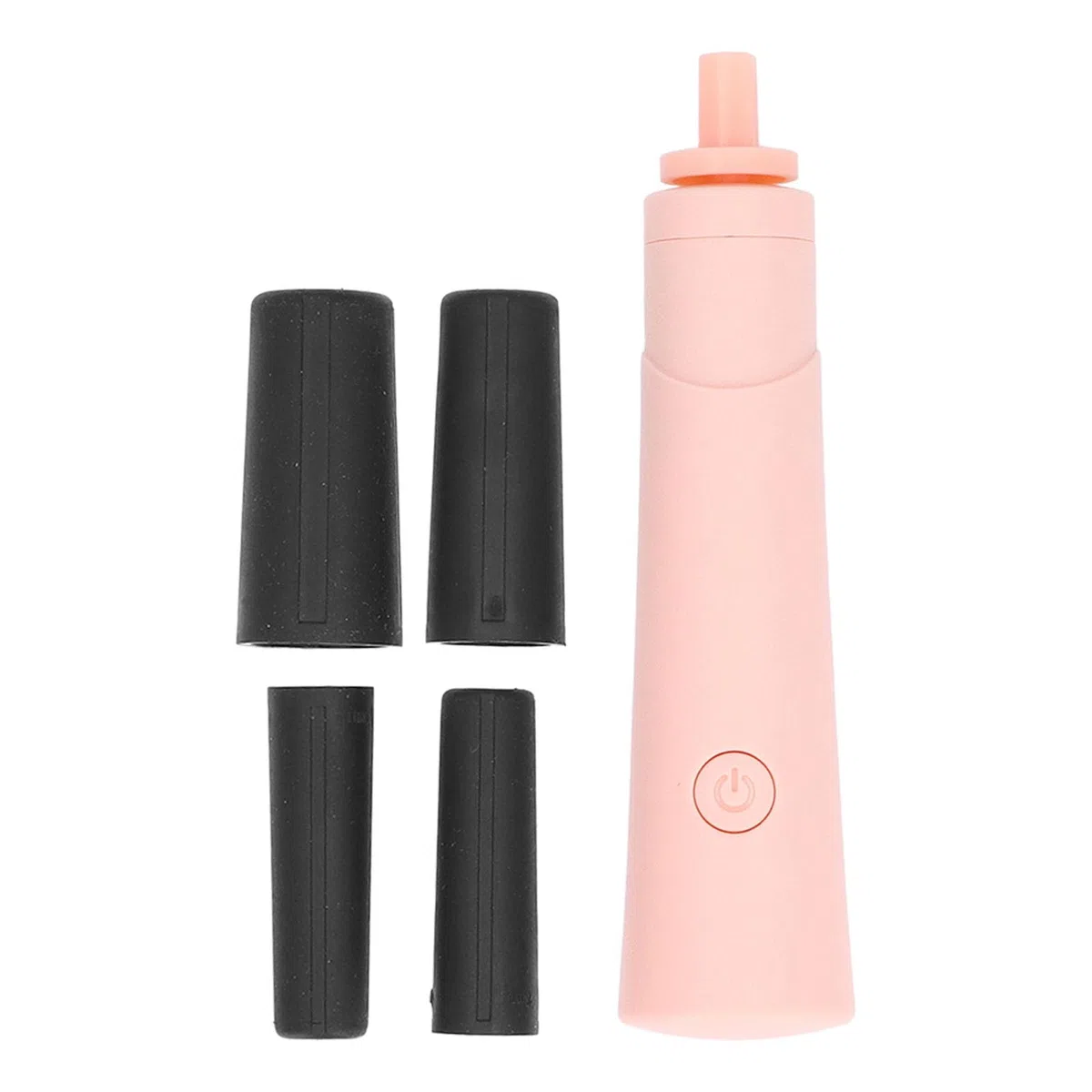 Mezclador eléctrico de laca de uñas portátil de 2500 RPM para pegamento de pestañas y esmalte de uñas con 4 tamaños de calibre, negro (rosa)