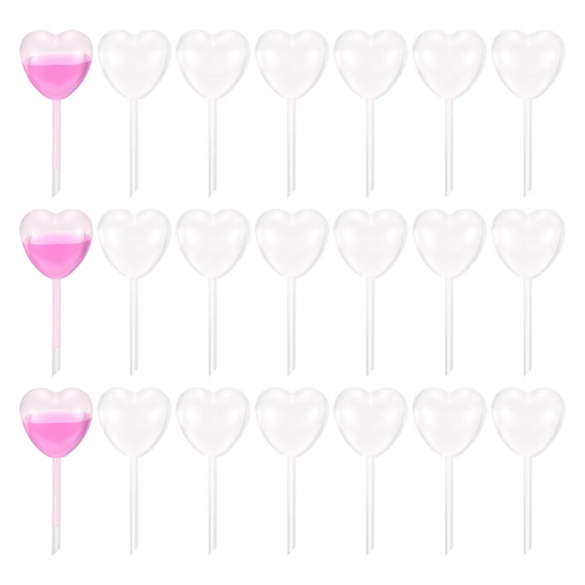 PATIKIL Pipetas para Cupcakes, 250 Pcs 4ml Pipetas Desechables de Plástico Pipetas de Fresa Pipetas de Transferencia Goteros para Cupcakes Postres, Transparentes, Forma de Corazón
