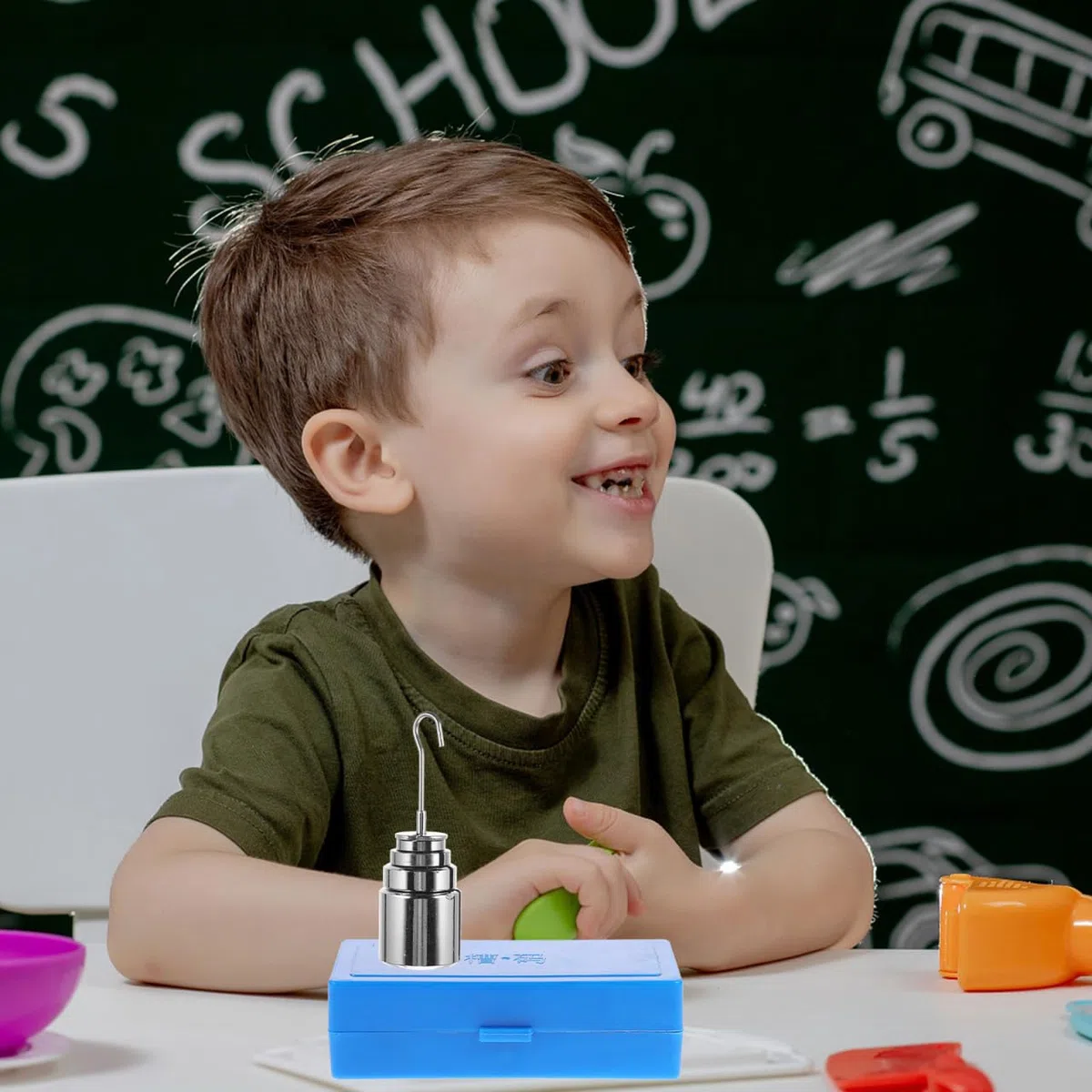 Housoutil 1 Unidades de Metal Ranura Código Lectura Pesos Ranurados Con Percha Labs Pesos Ranurados Pesos Métricos Juego de Pesos Ranurados de Laboratorio Con Gancho Acero Instrumento de Enseñanza