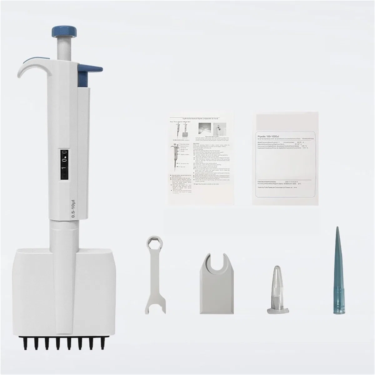 Pipeta Pipeta Multicanal De 8/12 Canales Micropipeta Ajustable Manualmente Laboratorio para laboratorio(50-300ul 8 lanes)