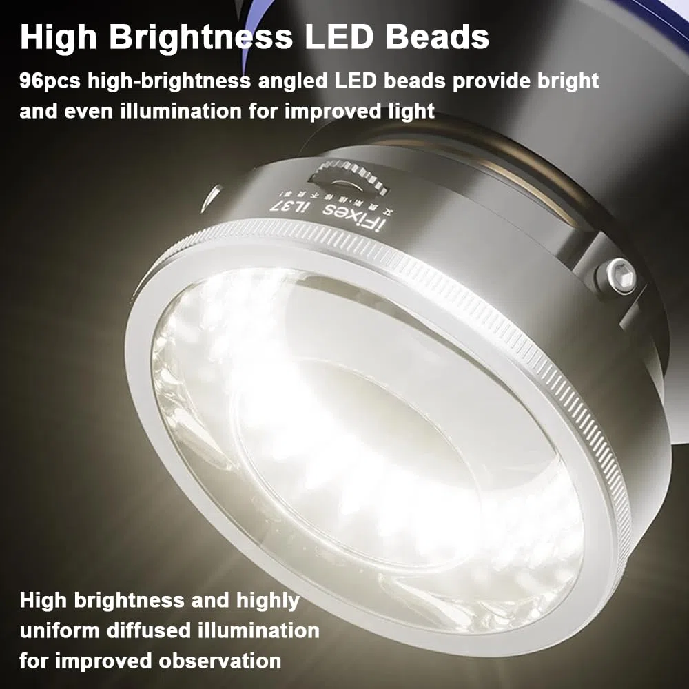 Anillo de luz LED polarizado para microscopio, 96 LED USB, anillo de microscopio, lámpara antirreflejos, fuente de luz para cámara digital industrial, teléfono, herramientas de reparación de