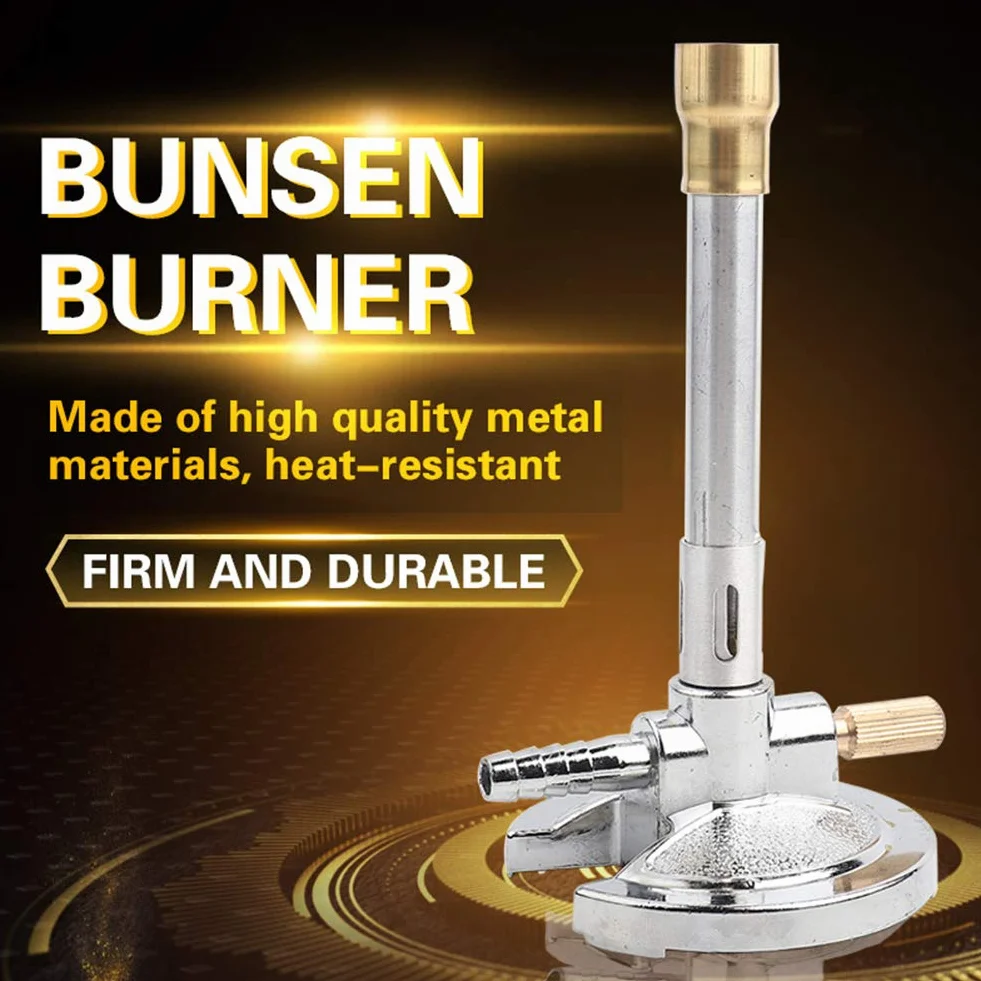 Mechero Bunsen de un solo tubo, 1 pieza de micro materiales metálicos Mechero Bunsen de gas duradero Equipo de calentamiento de laboratorio resistente al calor para gas de carbón embotellado, Mechero
